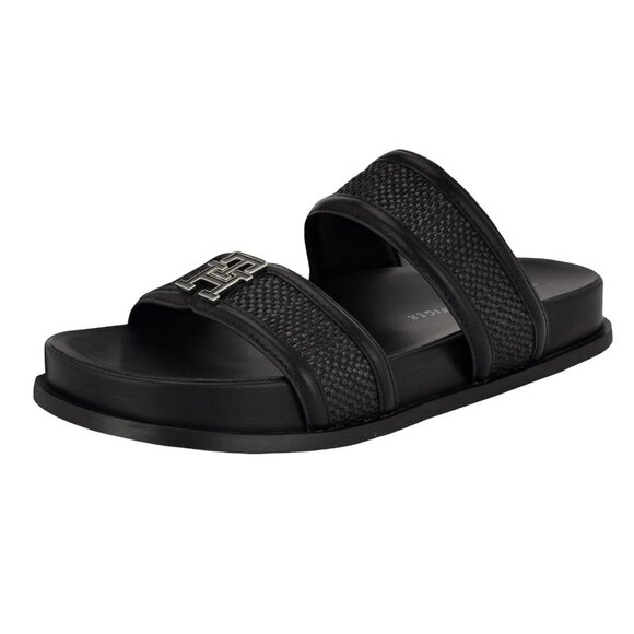 Tommy Hilfiger Womens Jiana 2 Strap Slide Sandals TWJIANA Black 9.5M - Picture 7 of 12